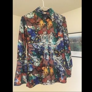 VINTAGE 1960s Dagger Collar Marble Print